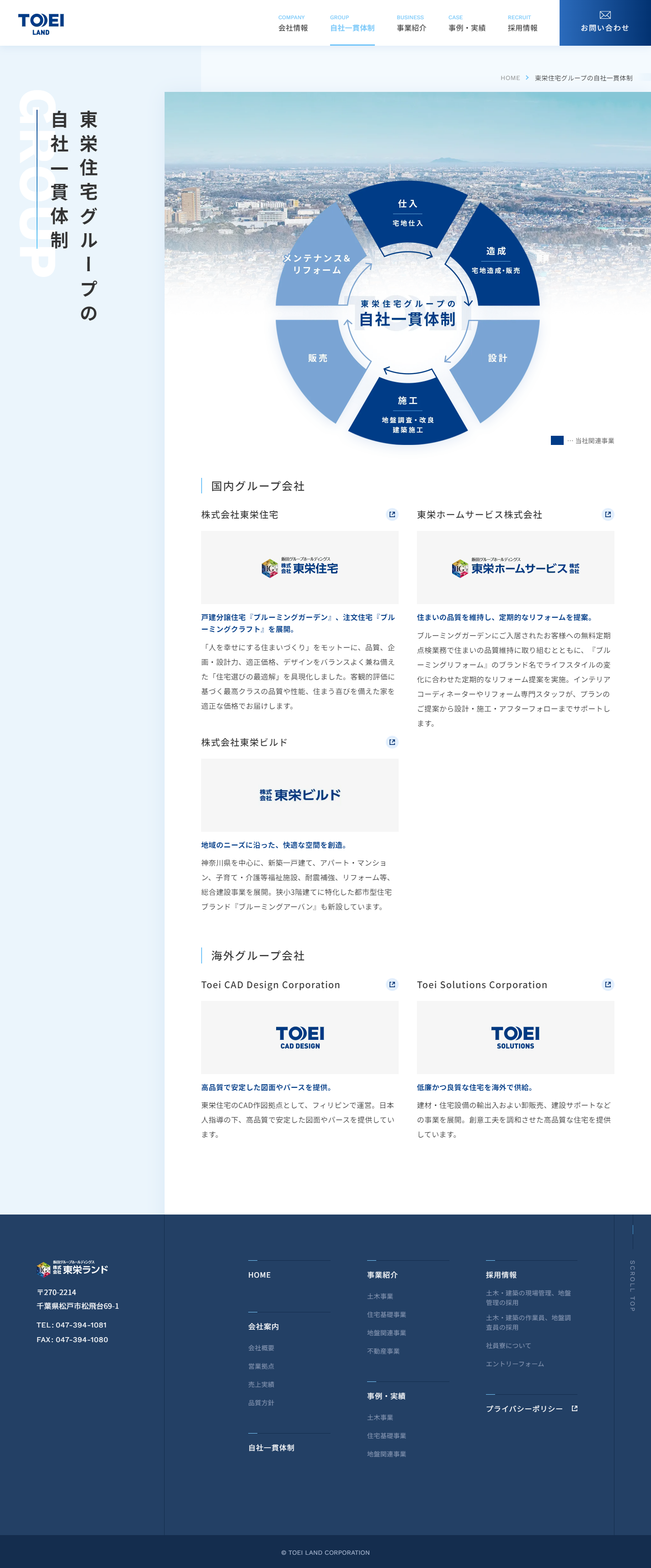 東栄住宅グループの自社一貫体制