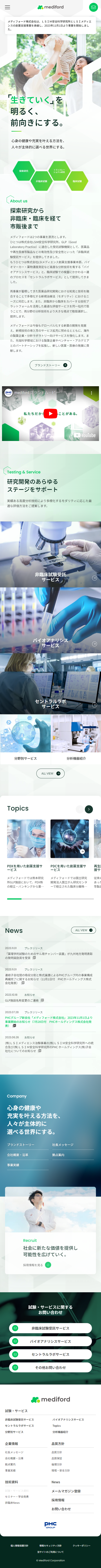 メディフォード株式会社様　コーポレートサイト