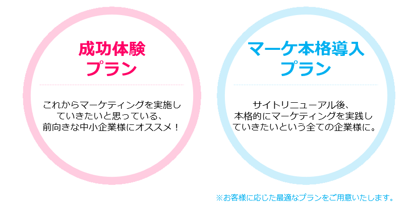 企業の段階に合わせた選べる２つのプランのイメージ