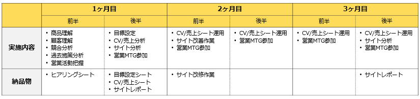 成功体験プランのご支援内容のイメージ